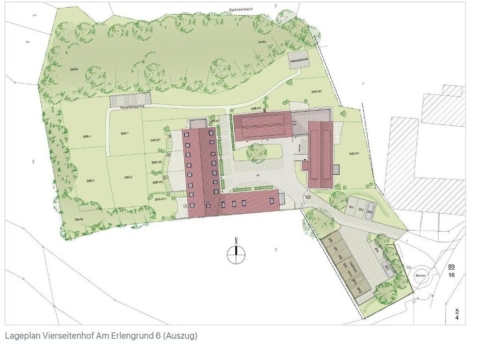 Masterplan des Vierseitenhofs Am Erlengrund 6